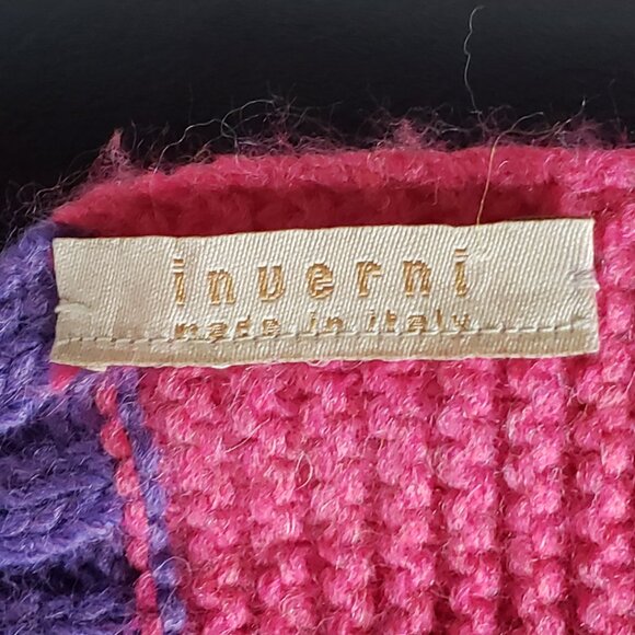 Made in Italy INVERNI Knit Wool Scarf Wrap premium quality Boho Chic - Picture 7 of 8